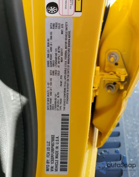 2023 Ram 1500 Trx from USA, damaged, VIN 1C6SRFU98PN579883